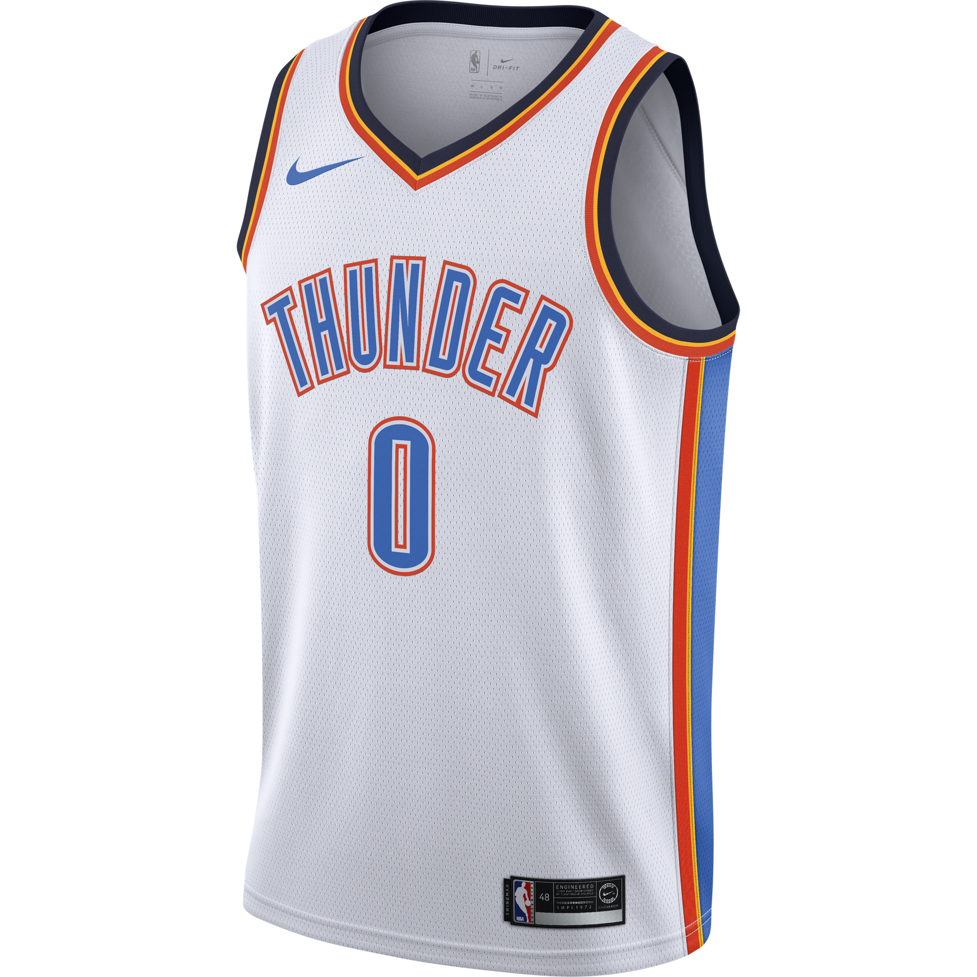 NIKE NBA OKLAHOMA CITY THUNDER RUSSELL WESTBROOK SWINGMAN HOME JERSEY WHITE