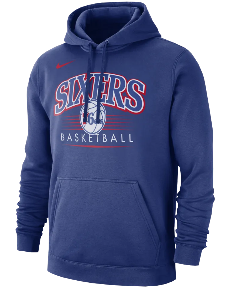 NIKE NBA PHILADELPHIA 76ERS CREST HOODY RUSH BLUE