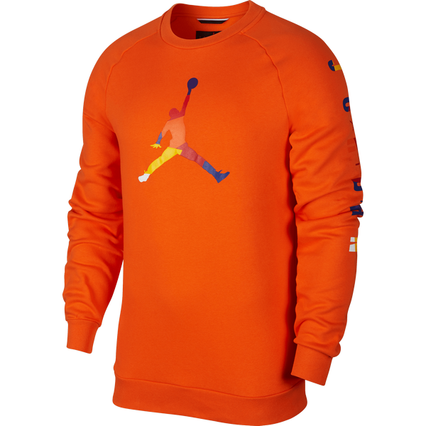 NIKE AIR JORDAN DNA FLEECE CREW BRILLIANT ORANGE