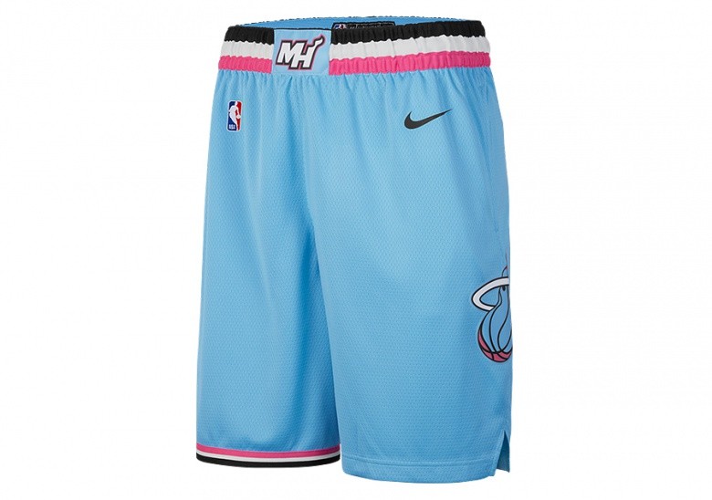 NIKE NBA MIAMI HEAT CITY EDITION SWINGMAN SHORTS BLUE GALE