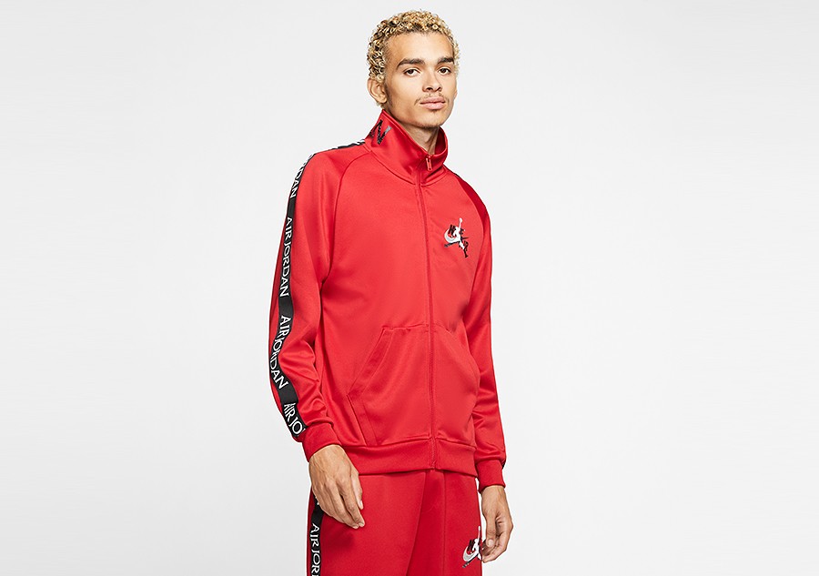 red nike warm up suit