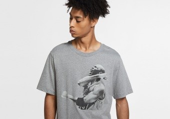 NIKE AIR JORDAN PHOTO CREW TEE CARBON HEATHER