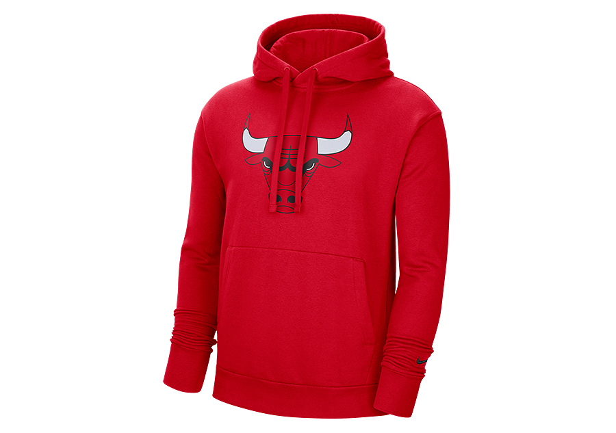 NIKE NBA CHICAGO BULLS ESSENTIAL FLEECE PULLOVER HOODIE UNIVERSITY