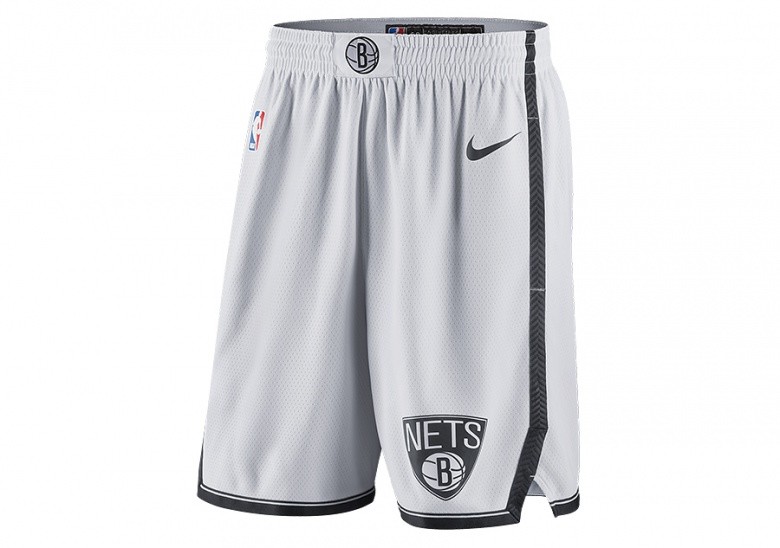 NIKE NBA BROOKLYN NETS SWINGMAN HOME SHORTS WHITE