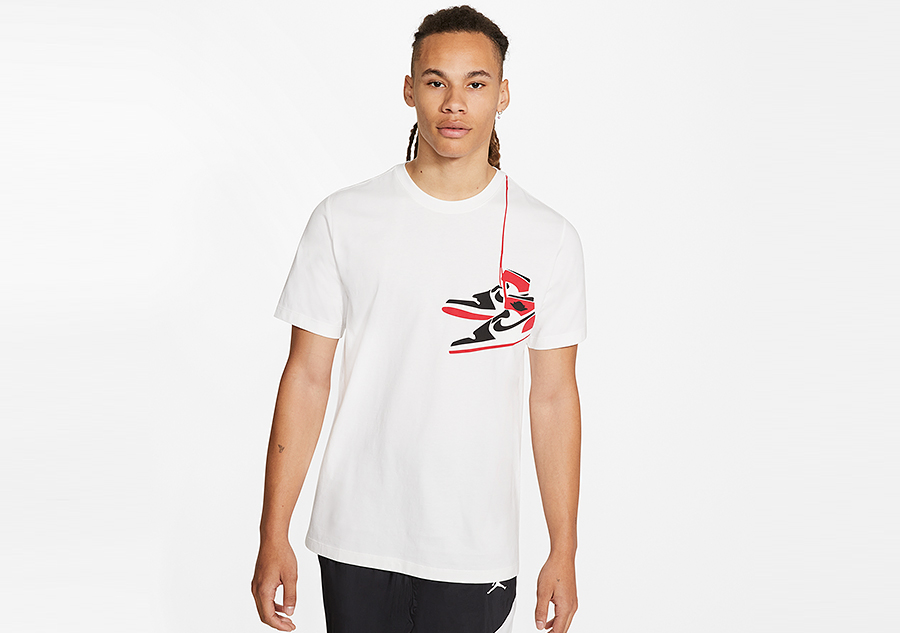 NIKE AIR JORDAN AJ1 SHOE CREW TEE WHITE voor 35 00 Basketzone