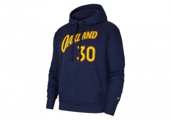 NIKE NBA GOLDEN STATE WARRIORS STEPHEN CURRY CITY EDITION ESSENTIAL PULLOVER HOODIE COLLEGE NAVY