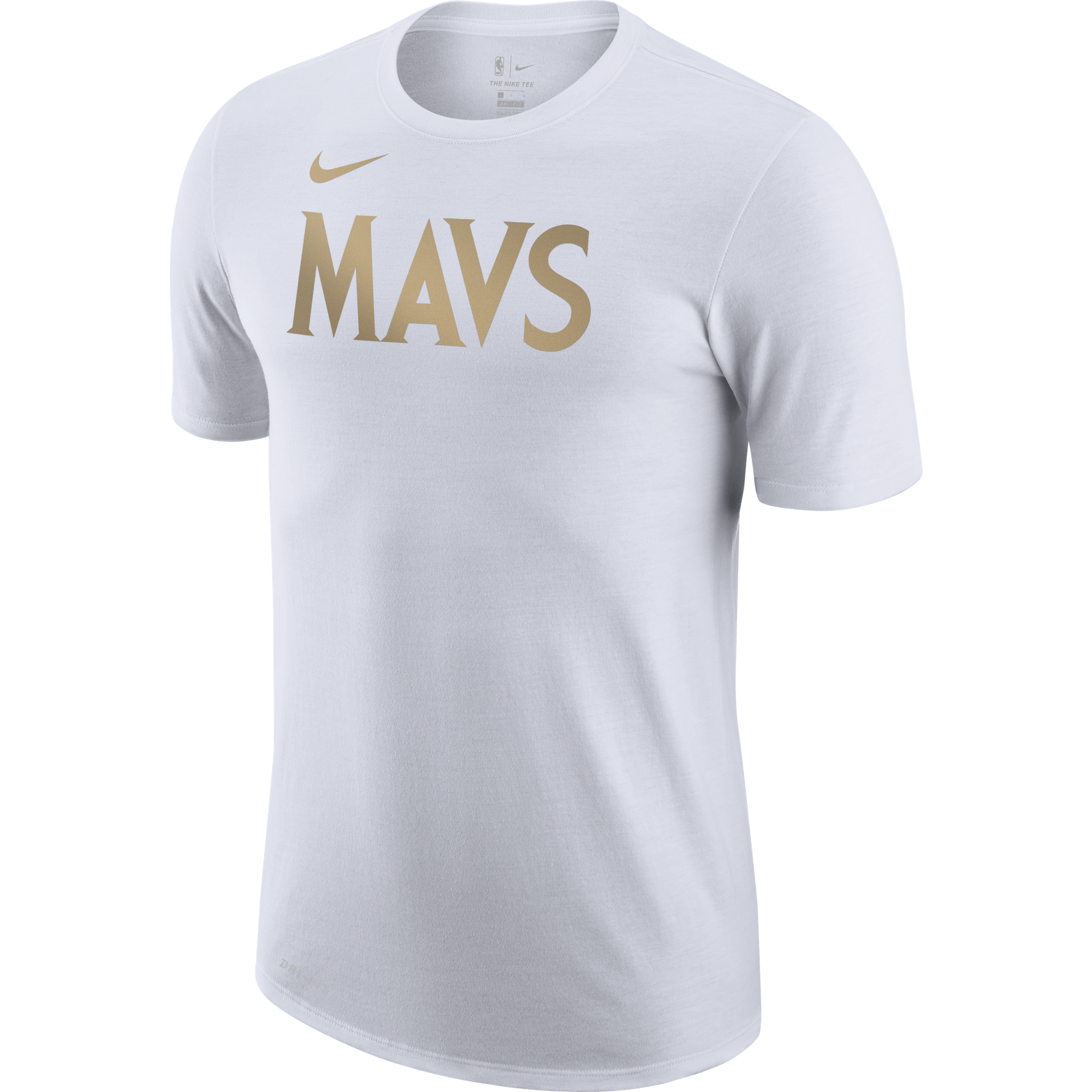 NIKE NBA DALLAS MAVERICKS CITY EDITION LOGO DRI-FIT TEE WHITE