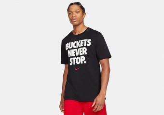 NIKE 'BUCKETS NEVER STOP' DRI-FIT TEE BLACK