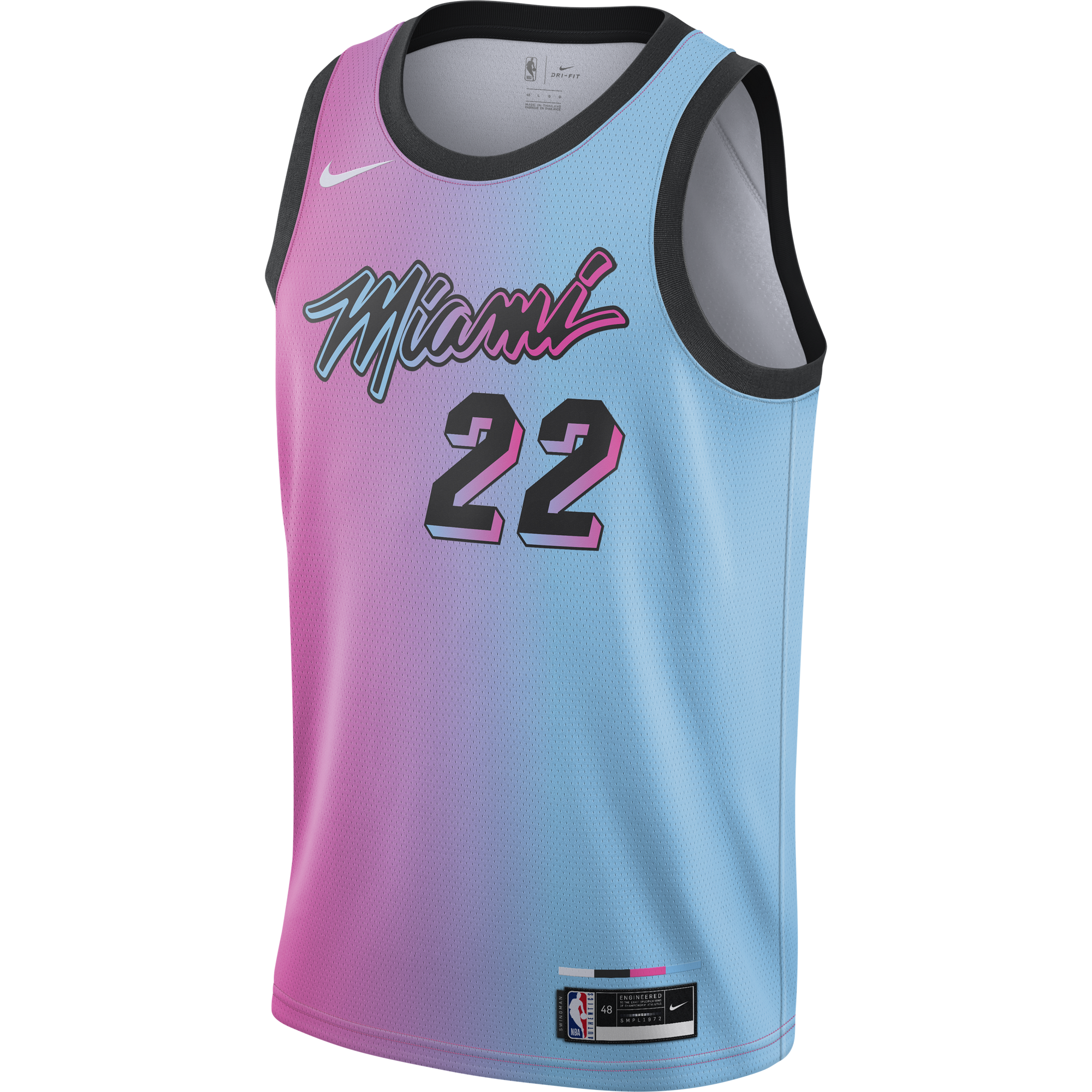 NIKE NBA MIAMI HEAT JIMMY BUTLER CITY EDITION SWINGMAN JERSEY LASER FUCHSIA