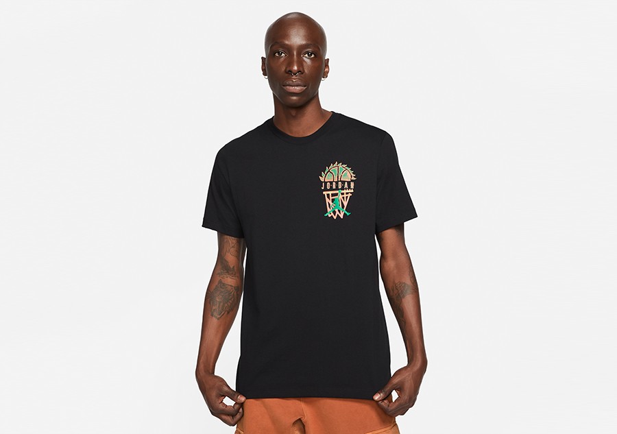 Black and orange jordan shirt deals
