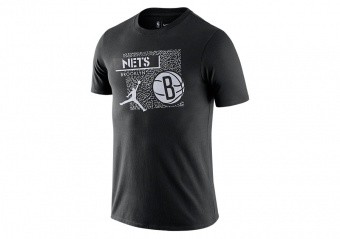 NIKE NBA BROOKLYN NETS DRI-FIT STATEMENT TEE BLACK