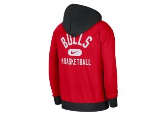 NIKE NBA CHICAGO BULLS FLEECE FULL-ZIP COURTSIDE UNIVERSITY RED