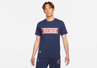 NIKE AIR JORDAN PSG WORDMARK TEE MIDNIGHT NAVY