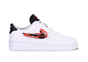 NIKE AIR FORCE 1 LOW PREMIUM CARABINER WHITE SWOOSH RED