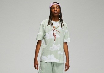 NIKE AIR JORDAN ESSENTIAL STATEMENT 85 AOP CREW TEE SEAFOAM